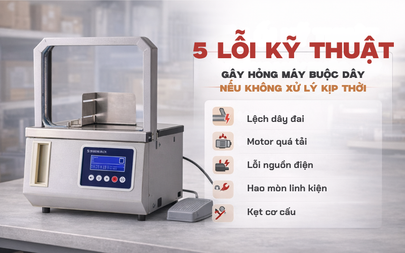 5 Lỗi kỹ thuật gây hỏng máy buộc dây nếu không xử lý kịp
