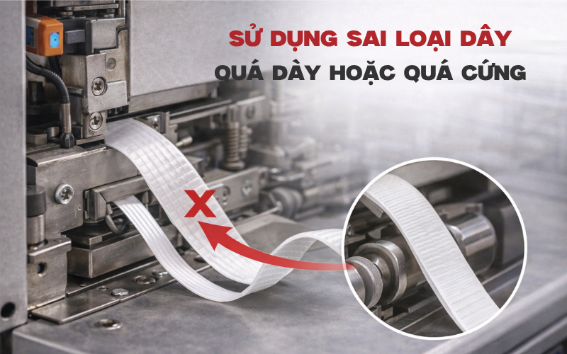 Sử dụng sai loại dây quá dày hoặc quá cứng