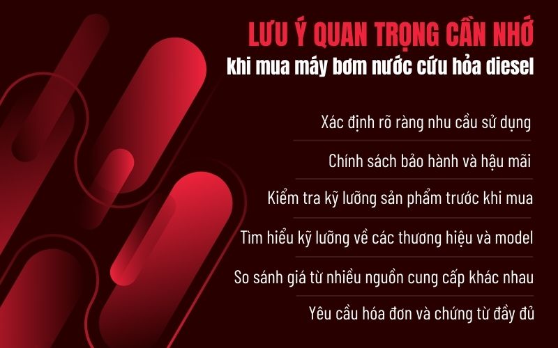 Các lưu ý quan trọng cần phải nhớ khi mua máy bơm nước cứu hỏa diesel