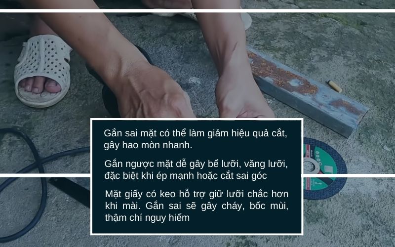 Tại sao cần biết gắn đúng mặt của lưỡi cắt sắt