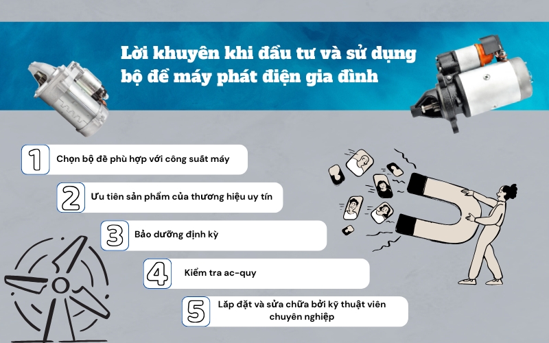 Lời khuyên khi đầu tư và sử dụng bộ đề máy phát điện gia đình