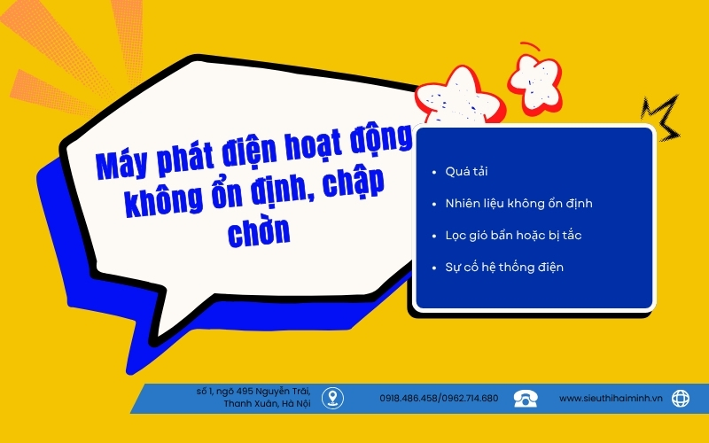 Máy phát điện hoạt động không ổn định, chập chờn