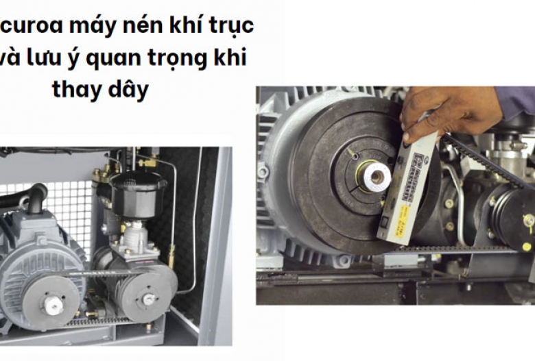 Dây curoa máy nén khí trục vít và lưu ý quan trọng khi thay dây