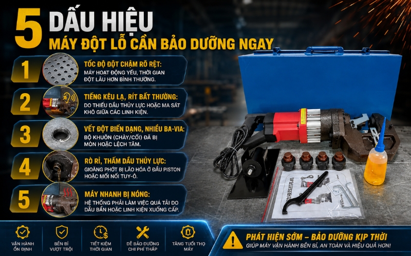 Dấu hiệu máy đột lỗ cần được bảo dưỡng ngay