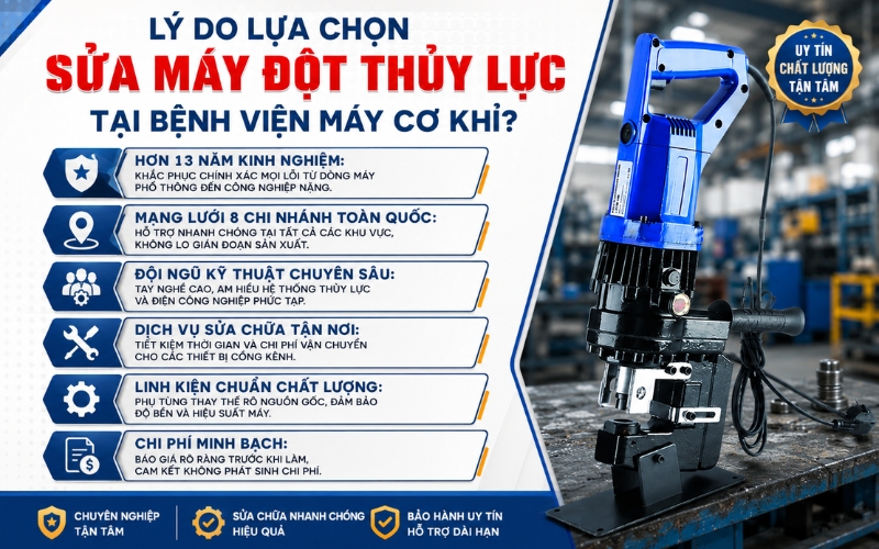 Lý do sửa máy đột thủy lực tại Bệnh viện máy cơ khí