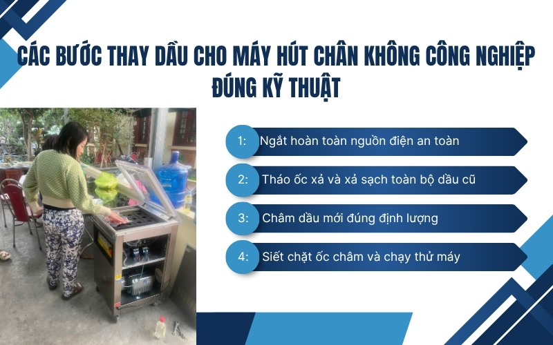 Các bước thay dầu cho máy hút chân không công nghiệp đúng kỹ thuật