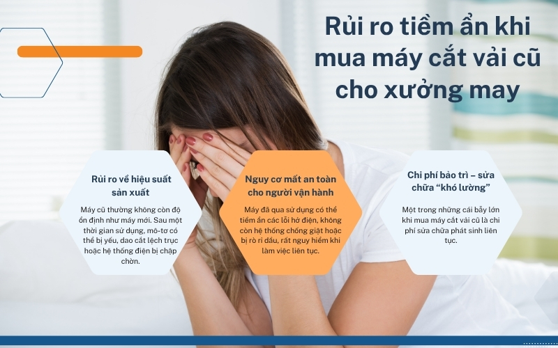 Rủi ro tiềm ẩn khi mua máy cắt vải cũ cho xưởng may