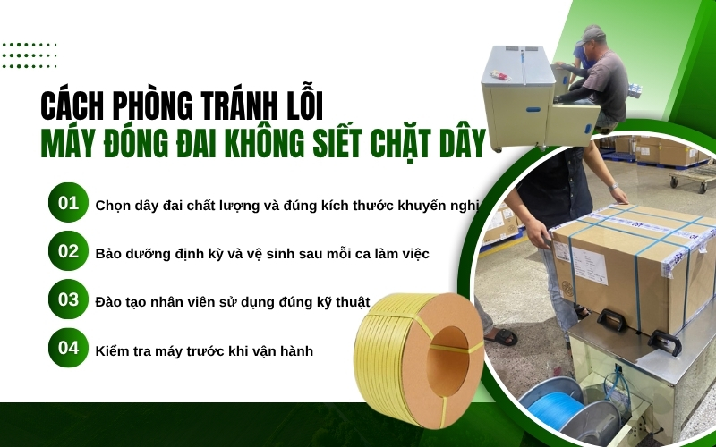 Cách khắc phục lỗi máy đóng đai không siết chặt dây