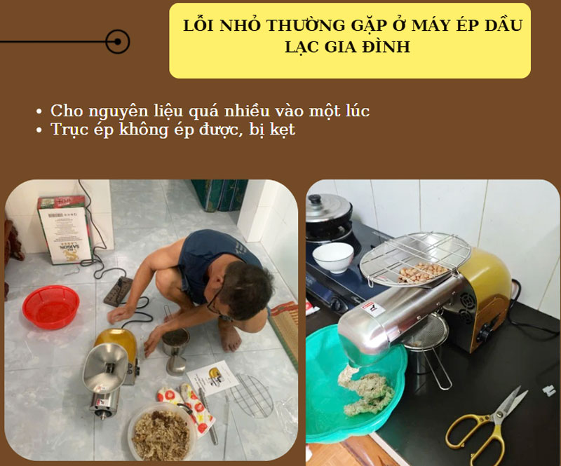 Vài lỗi nhỏ thường gặp khi sử dụng máy ép dầu lạc gia đình Vài lỗi nhỏ thường gặp khi sử dụng máy ép dầu lạc gia đình