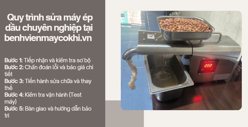 Quy trình sửa máy ép dầu chuyên nghiệp tại benhvienmaycokhi.vn 