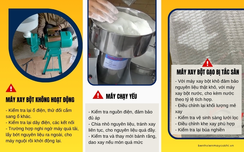 lỗi thường gặp khi dùng máy xay bột - Cách khắc phục