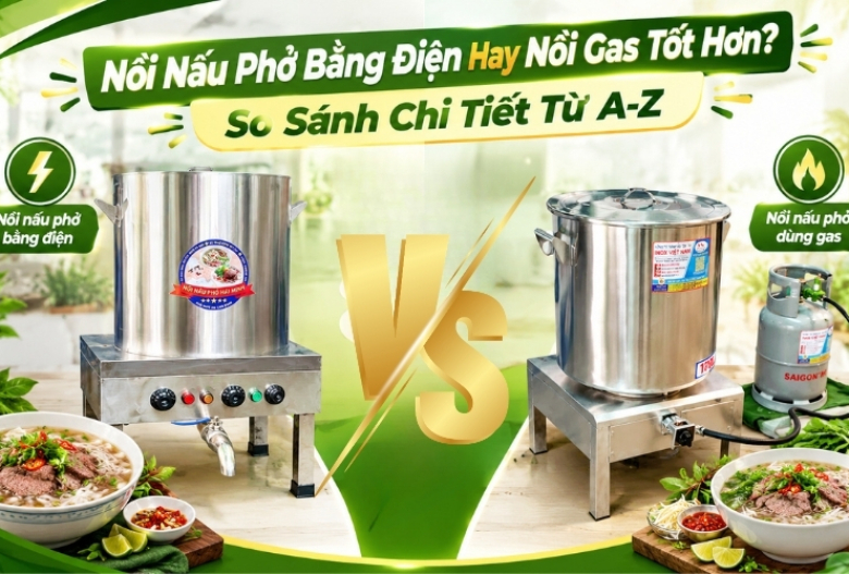 Nồi Nấu Phở Bằng Điện Hay Nồi Gas Tốt Hơn? So Sánh Chi Tiết Từ A-Z