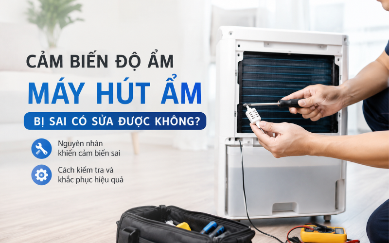 Cảm biến độ ẩm máy hút ẩm bị sai có sửa được không?