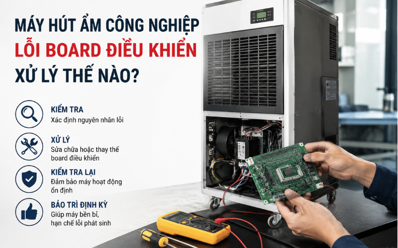 Máy hút ẩm công nghiệp lỗi board điều khiển xử lý thế nào?