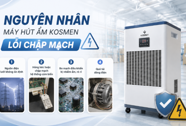Máy Hút Ẩm Công Nghiệp Kosmen Liên Tục Báo Lỗi Chập Mạch