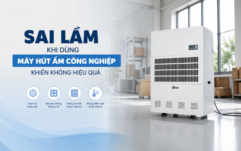 Sai Lầm Khi Dùng Máy Hút Ẩm Công Nghiệp Khiến Không Hiệu Quả