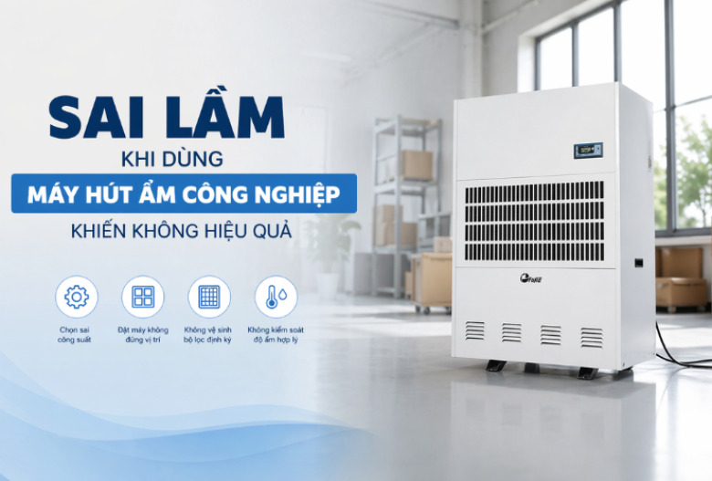 Sai Lầm Khi Dùng Máy Hút Ẩm Công Nghiệp Khiến Không Hiệu Quả