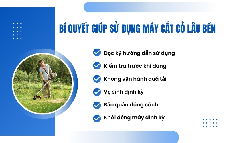 Bí quyết giúp sử dụng máy cắt cỏ lâu bền