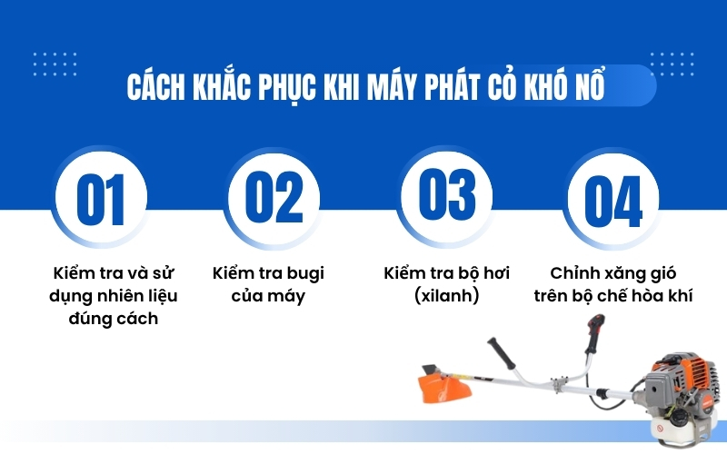 Cách khắc phục khi máy phát cỏ khó nổ