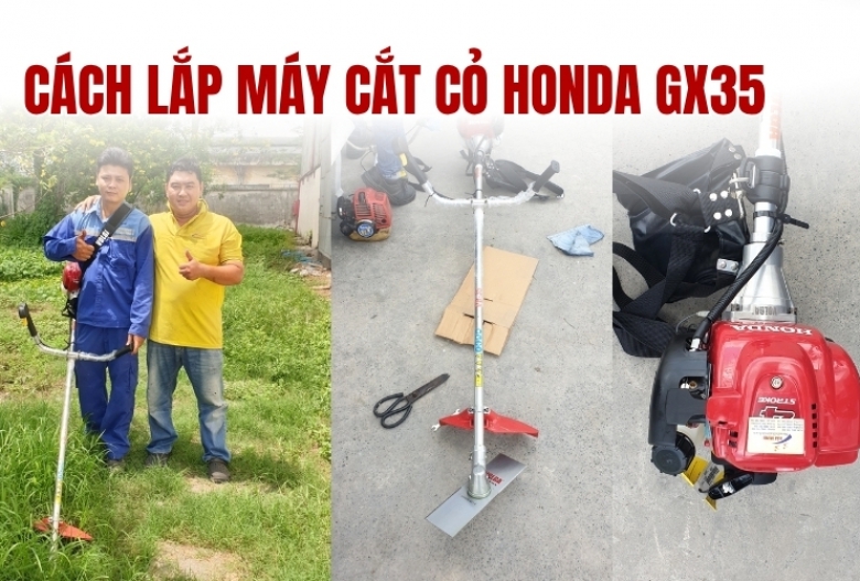 Cách lắp máy cắt cỏ honda gx35