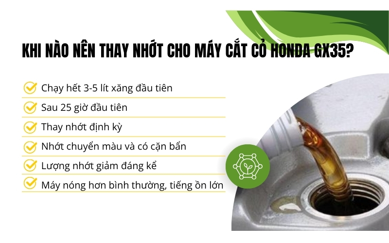 Khi nào nên thay nhớt cho máy cắt cỏ Honda GX35?