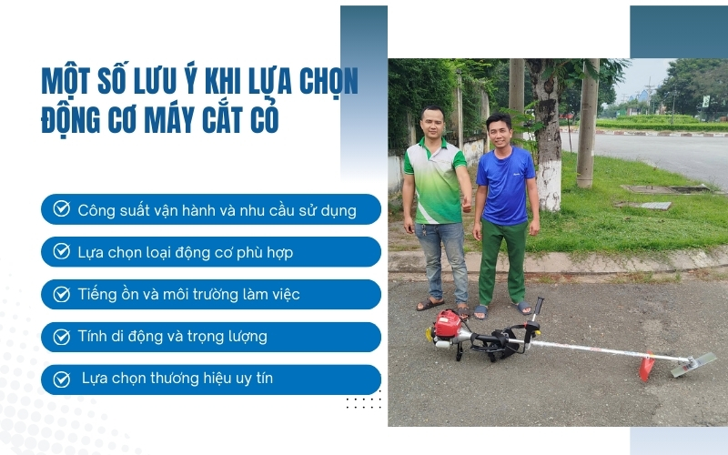 Một số lưu ý khi lựa chọn động cơ máy cắt cỏ