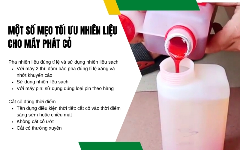 Một số mẹo tối ưu nhiên liệu cho máy phát cỏ