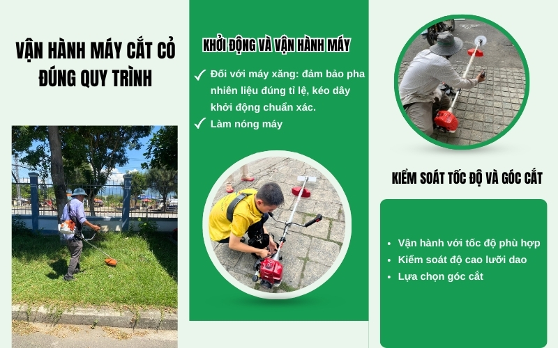 Vận hành máy cắt cỏ đúng quy trình