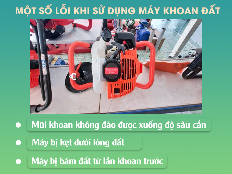 một số lỗi khi sử dụng máy khoan đất