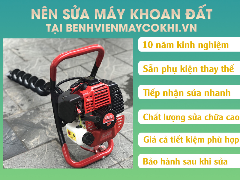 nên sửa máy khoan đất tại benhvienmaycokhi.vn