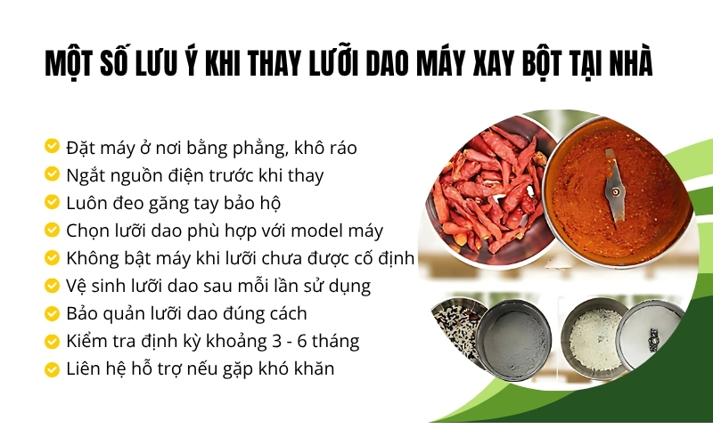 Một số lưu ý khi thay lưỡi dao máy xay bột tại nhà