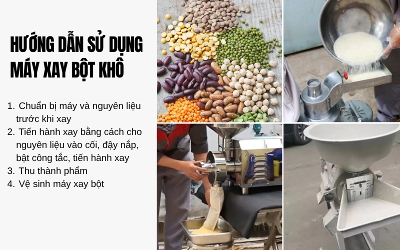 Hướng dẫn cách sử dụng máy xay bột khô
