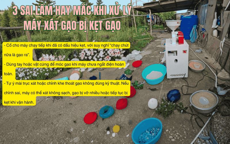 3 Sai lầm hay mắc khi xử lý máy xát gạo bị kẹt gạo