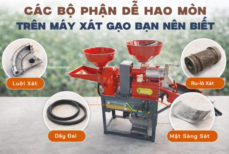 Các Bộ Phận Dễ Hao Mòn Trên Máy Xát Gạo Bạn Nên Biết