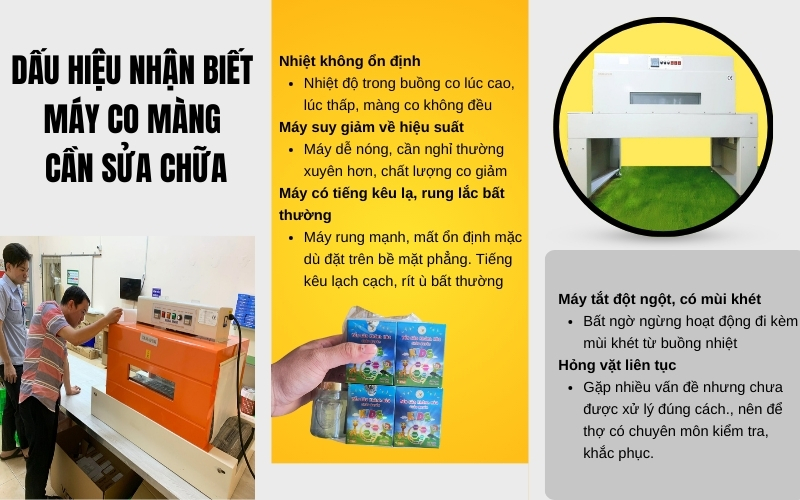 Dấu hiệu nhận biết máy co màng cần sửa chữa