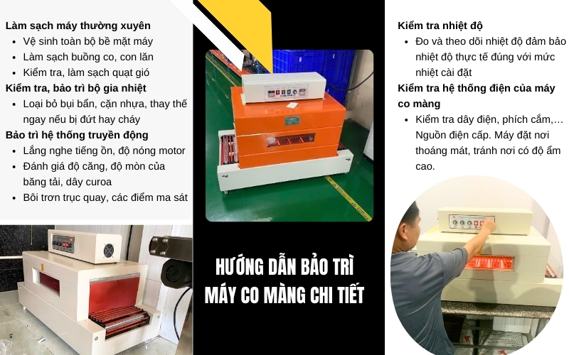 Hướng dẫn bảo trì máy co màng chi tiết