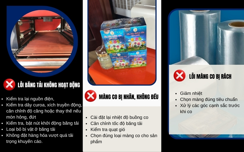 Lỗi thường gặp ở máy co màng cách khắc phục