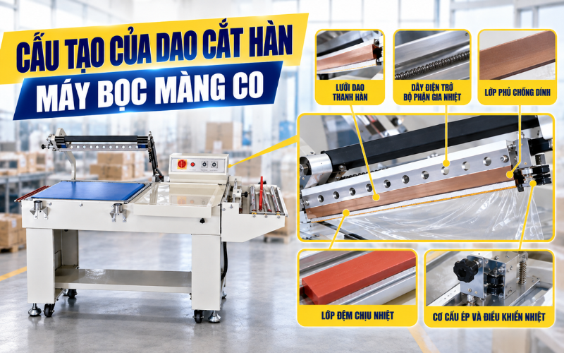 Cấu tạo của dao cắt hàn máy bọc màng co