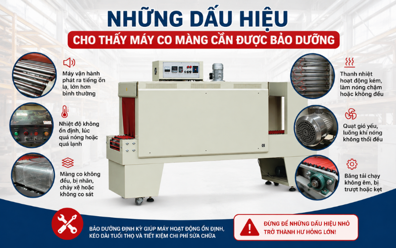 Những dấu hiệu cho thấy máy co màng cần được bảo dưỡng