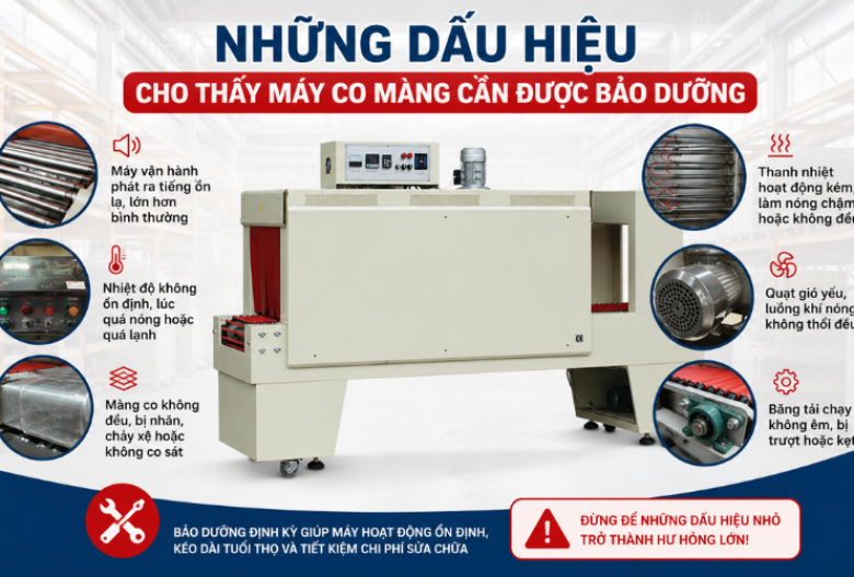 Những dấu hiệu cho thấy máy co màng cần được bảo dưỡng