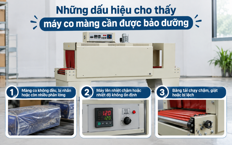 Những dấu hiệu máy co màng cần bảo dưỡng sớm
