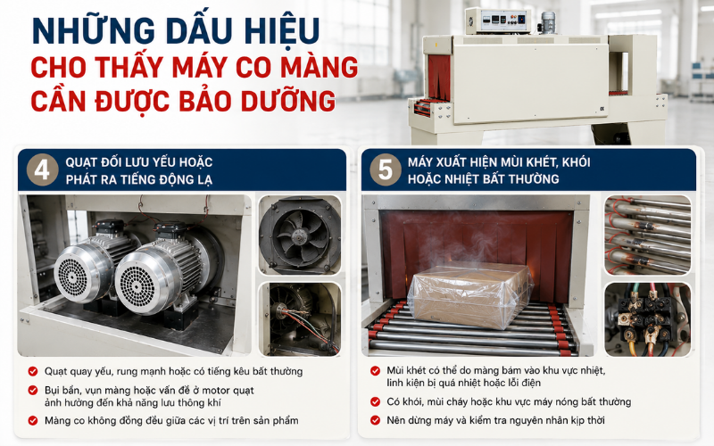 Những dấu hiệu máy rút màng co cần bảo dưỡng sớm