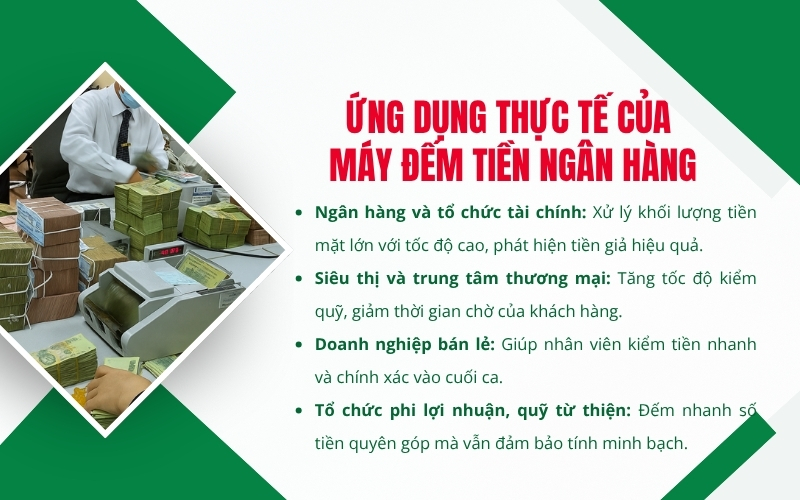 Ứng dụng thực tế của máy đếm tiền ngân hàng