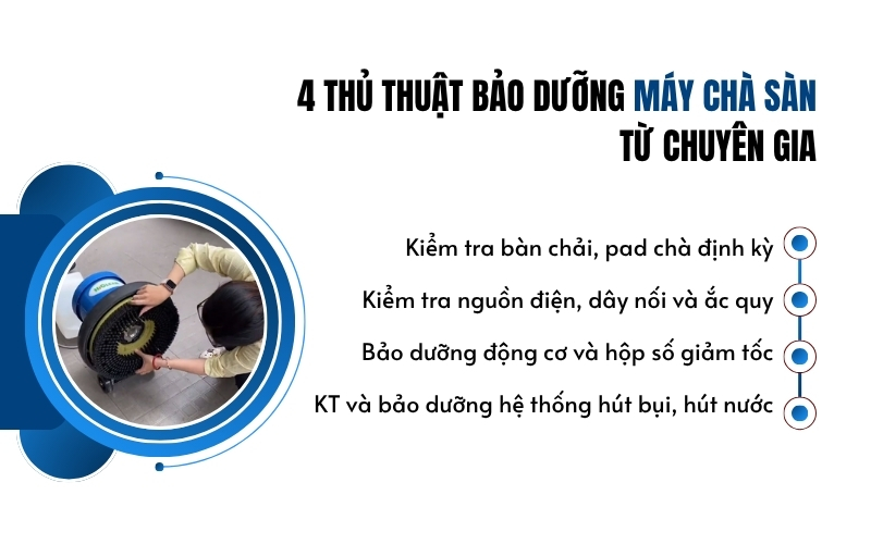 4 thủ thuật bảo dưỡng máy chà sàn từ chuyên gia