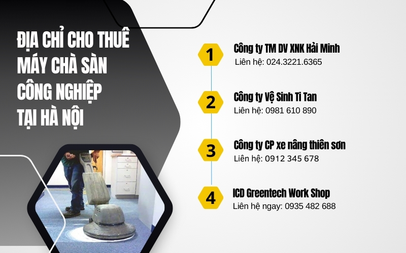 Địa chỉ cho thuê máy chà sàn công nghiệp tại Hà Nội