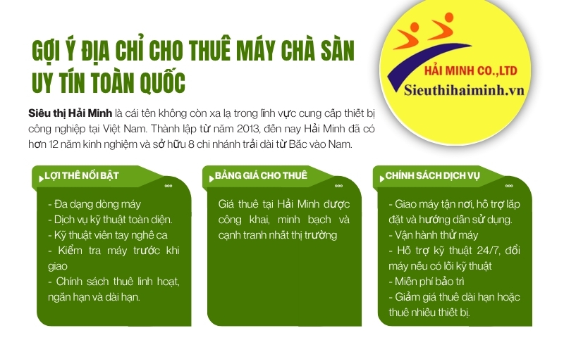 Gợi ý địa chỉ cho thuê máy chà sàn uy tín toàn quốc