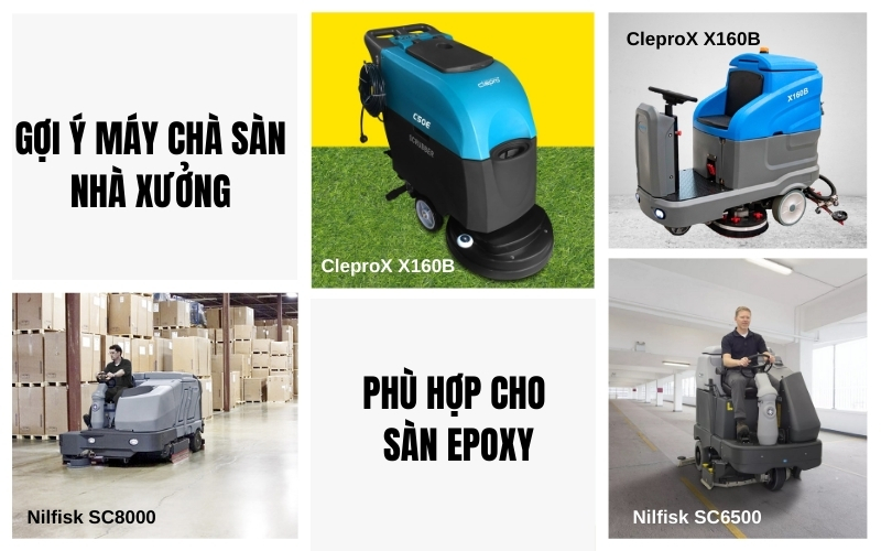Gợi ý máy chà sàn nhà xưởng phù hợp cho sàn epoxy