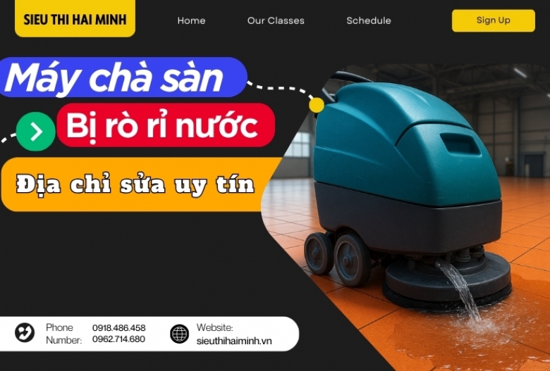 Máy chà sàn bị rò nước? Địa chỉ sửa uy tín