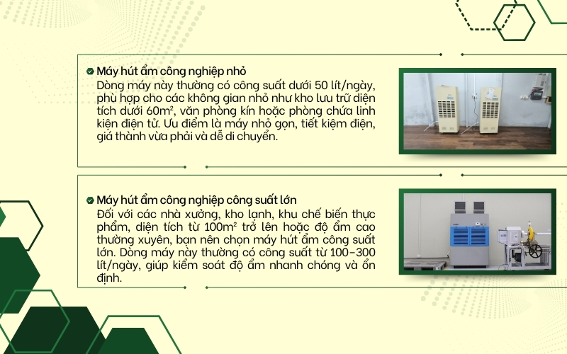 Phân loại máy hút ẩm công nghiệp theo công suất và quy mô