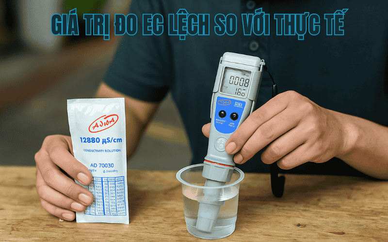 Giá trị đo EC lệch so với thực tế